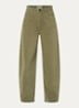 Dordine high waist wide fit broek met steekzakken - Khaki