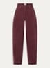 Dordine high waist wide fit broek met steekzakken - Bordeauxrood