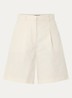 Ecuba high waist straight fit korte broek in linnenblend - Gebroken wit