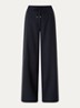 High waist wide fit pantalon met steekzakken - Donkerblauw