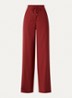 High waist wide fit pantalon met steekzakken - Steenrood