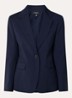 Lamine blazer van scheerwol met schoudervulling en klepzakken - Donkerblauw