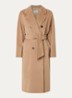 Madame mantel in kasjmierblend met strikceintuur - Camel
