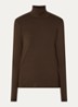 Multif top van jersey met col - Donkerbruin