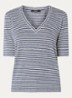 Opzione T-shirt van linnen met V-hals - Donkerblauw