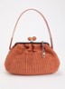 Pasticcino clutch met gevlochten detail en afneembare schouderriem - Donkeroranje