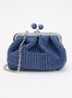 Pasticcino Small clutch met gevlochten detail en afneembare schouderriem - Blauw