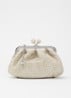 Pasticcino Small clutch met gevlochten detail en afneembare schouderriem - Creme