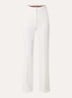 Quasar high waist straight fit pantalon van scheerwol met persplooi - Wit