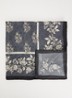 Siam sjaal van zijde met bloemenprint 65 x 65 cm - Indigo