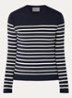 Sicilia fijngebreide pullover in zijdeblend met ronde hals - Donkerblauw
