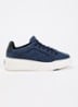 Sneaker van suède met logo - Indigo