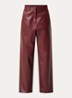 Sospiro high waist straight broek van imitatieleer met steekzakken - Bordeauxrood