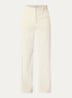 Tania high waist wide fit broek van corduroy met steekzakken - Ivoor
