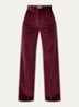 Tania high waist wide fit broek van corduroy met steekzakken - Bordeauxrood