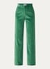Tania high waist wide fit broek van corduroy met steekzakken - Groen