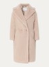 Tedgirl mantel in alpaca wolblend met steekzakken - Donkerbeige