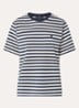 Venaco T-shirt met streepprint en logoborduring - Donkerblauw