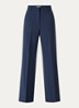 Visivo high waist straight fit pantalon van scheerwol - Donkerblauw