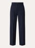 Visivo high waist straight fit pantalon van scheerwol - Donkerblauw