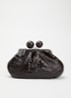 Clutch van leer met afneembare schouderriem - Donkerbruin
