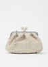 Pasticcino Small clutch met gevlochten detail en afneembare schouderriem - Creme