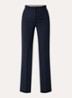 Quasar high waist straight fit pantalon van scheerwol met persplooi - Donkerblauw