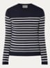 Sicilia fijngebreide pullover in zijdeblend met ronde hals - Donkerblauw