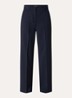 Visivo high waist straight fit pantalon van scheerwol - Donkerblauw