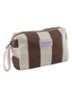 Bring-It toilettas met streepprint - Bruin