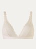 Voorgevormde bralette met overlay van kant - Gebroken wit