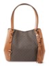 Carrie Large schoudertas met logoprint - Bruin