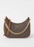 Jet Set Small schoudertas met leren details - Donkerbruin