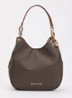 Lillie Large schoudertas met logo - Bruin