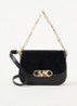 Parker crossbodytas van leer met suède details - Zwart