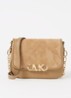 Parker crossbodytas van leer met suède details - Camel