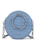 Millah crossbodytas van leer met crocostructuur - Blauw