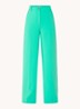 Gale high waist straight fit pantalon met steekzakken en persplooi - Groen