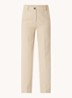 Gale high waist straight fit pantalon met steekzakken en persplooi - Donkerbeige