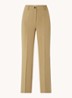Gale high waist straight fit pantalon met steekzakken en persplooi - Zand
