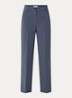 Gale high waist straight fit pantalon met steekzakken en persplooi - Staalblauw
