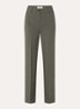 Gale high waist straight fit pantalon met steekzakken en persplooi - Bronsgroen