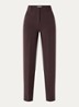 Gale high waist straight fit pantalon met steekzakken en persplooi - Donkerbruin