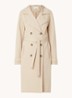 Hiro trenchcoat met dubbele knopenrij en strikceintuur - Donkerbeige