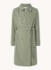 Hiro trenchcoat met dubbele knopenrij en strikceintuur - Legergroen