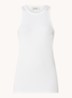 Igor ribgebreide tanktop met stretch - Wit