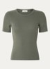 Igor T-shirt met ribstructuur - Legergroen