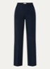 Nelli high waist loose fit pantalon met steekzakken - Donkerblauw