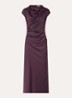 Tailor midi jurk van satijn met split - Aubergine