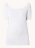 Tansy top met boothals en stretch - Wit